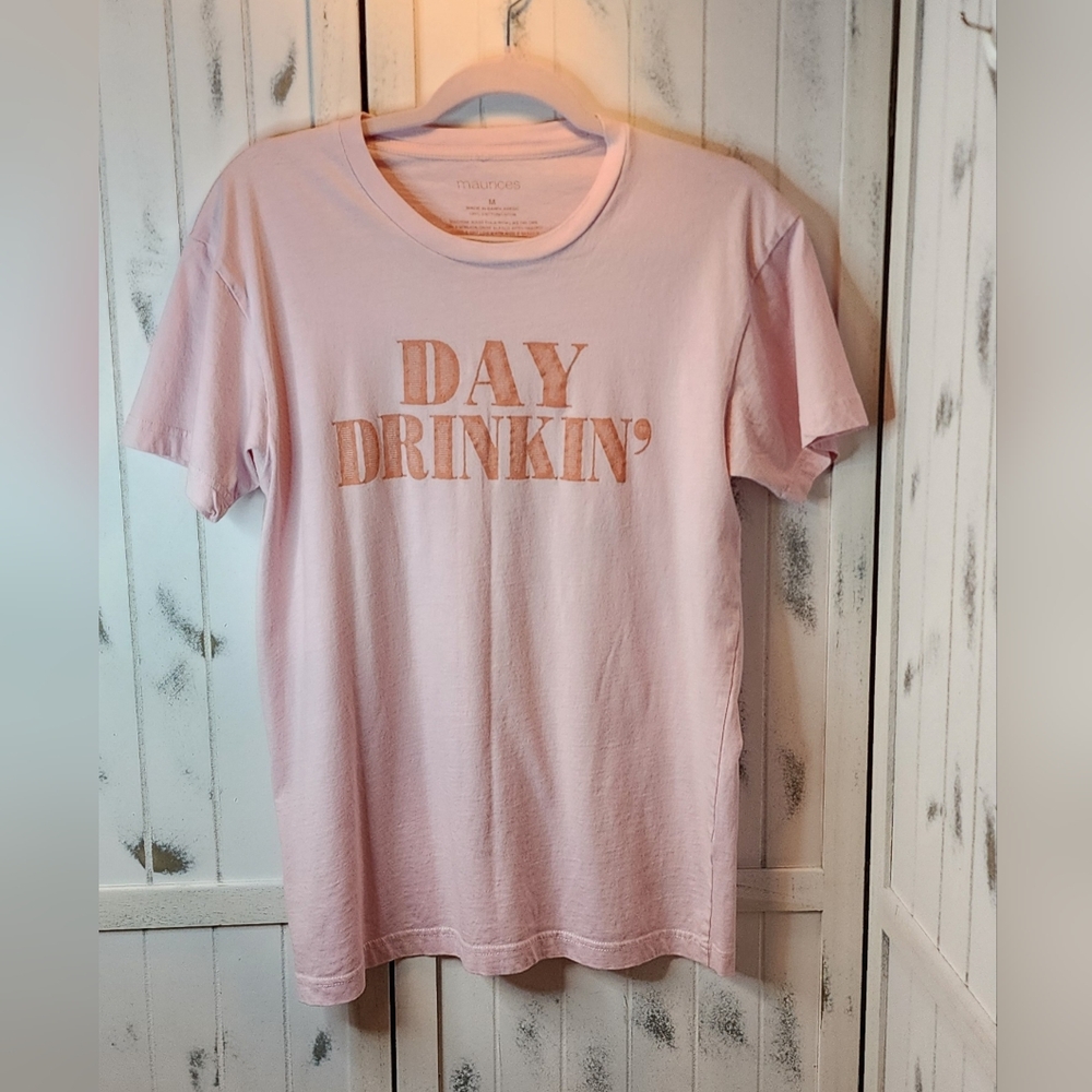 Maurices Pink Graphic Tee with 'Day Drinkin' Print